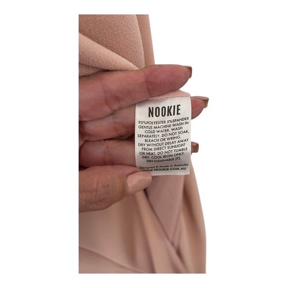 Nookie Neptune Gown Maxi Dress Off Shoulder Formal Gala Party Prom Blush XS - Picture 10 of 16